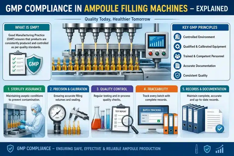 How GMP Compliance in Ampoule Filling Machines Explained Thumbnail